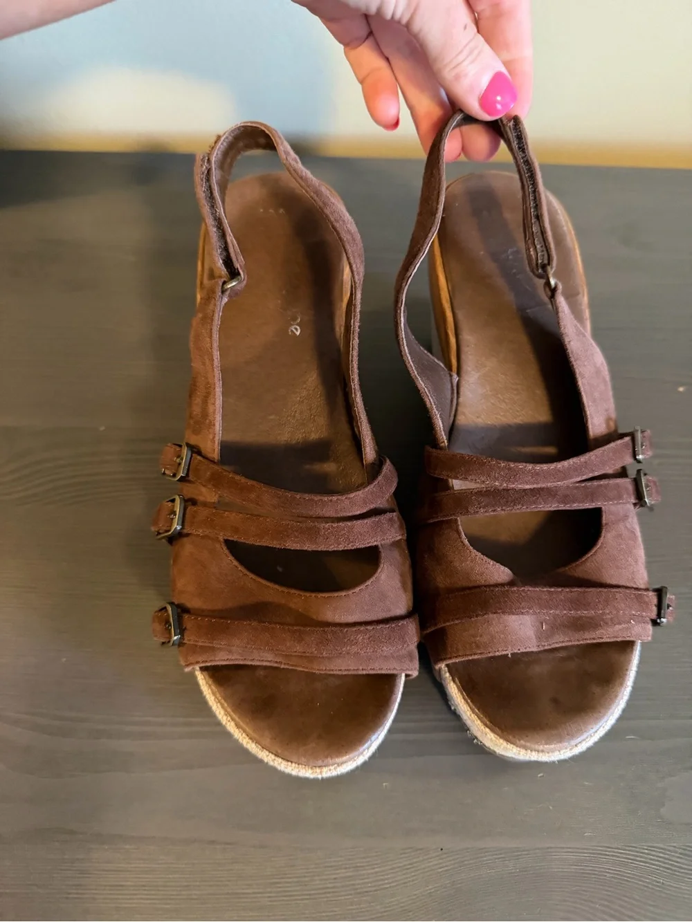 Antelope Women’s Brown Leather Wedge Sandals